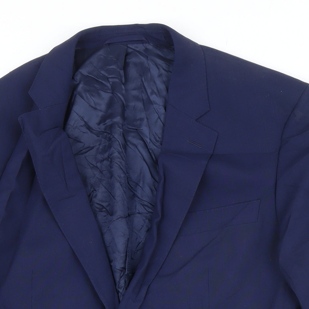 Hackett London Mens Blue Wool Jacket Suit Jacket Size 42 Regular
