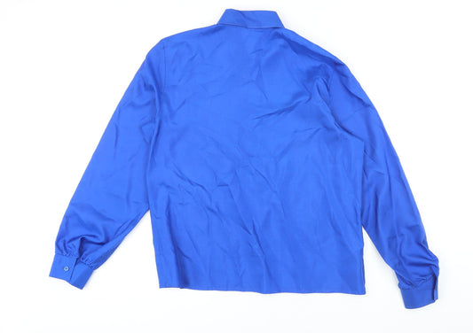 St Michael Womens Blue Polyester Basic Button-Up Size 12 Collared
