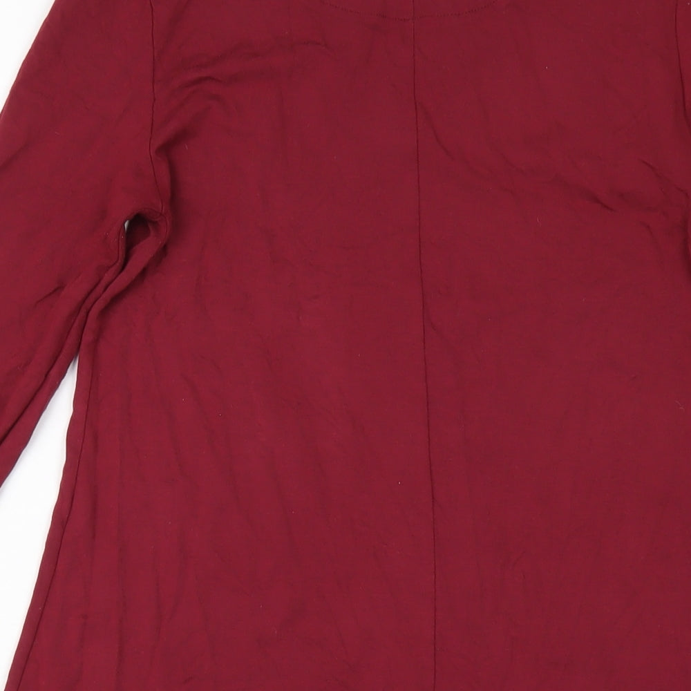 Marks and Spencer Womens Red Viscose A-Line Size 6 Round Neck Pullover