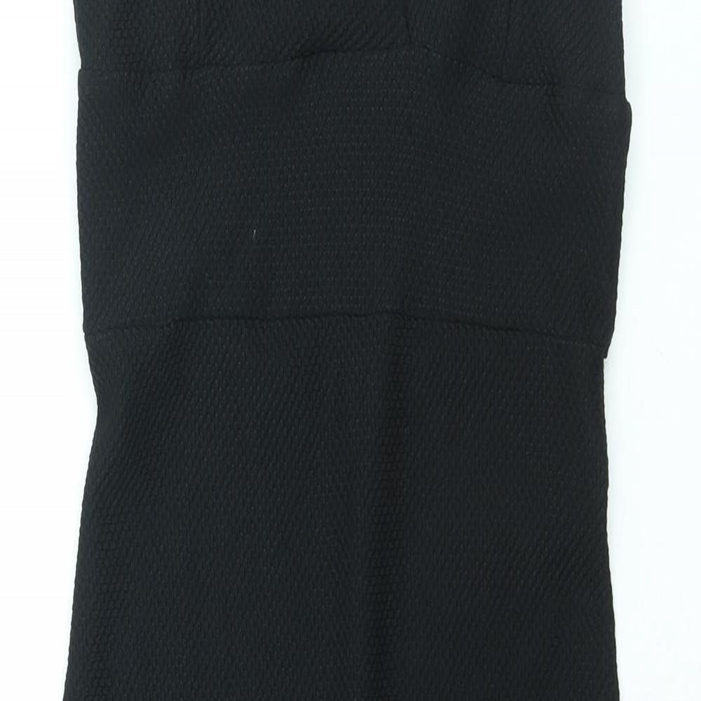 Miss Selfridge Womens Black Polyester Bodycon Size 12 Sweetheart Pullover