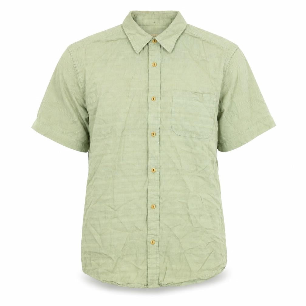 John Lewis Mens Green Cotton Button-Up Size L Collared Button - Vintage