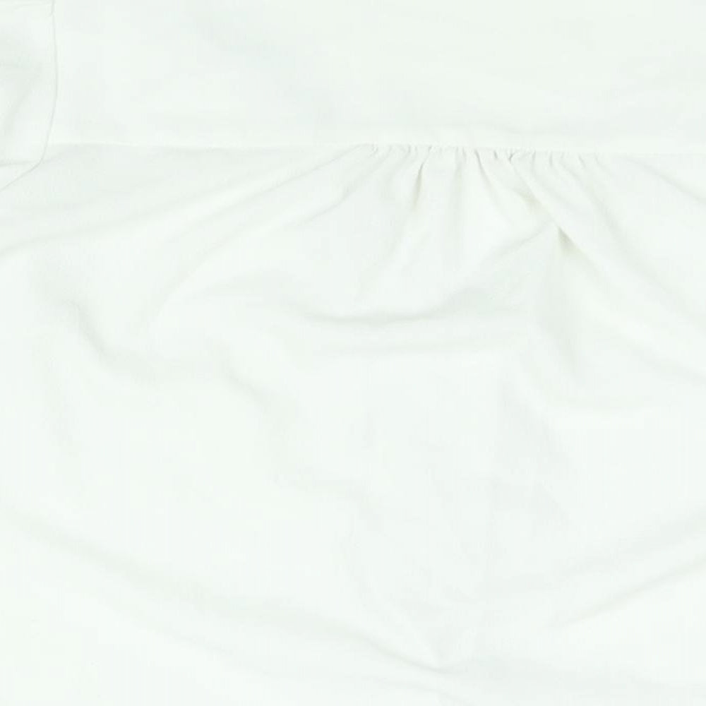 Monki Womens White Polyester Basic Blouse Size M V-Neck