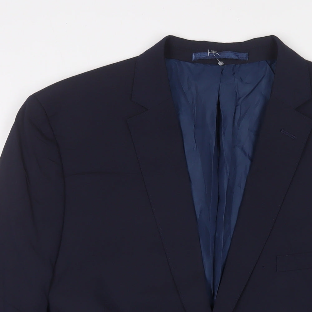 Marks and Spencer Mens Blue Polyester Jacket Suit Jacket Size 42 Regular
