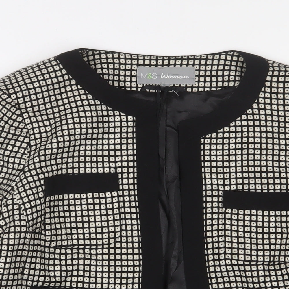 Marks and Spencer Womens Ivory Geometric Jacket Size 12 - Open