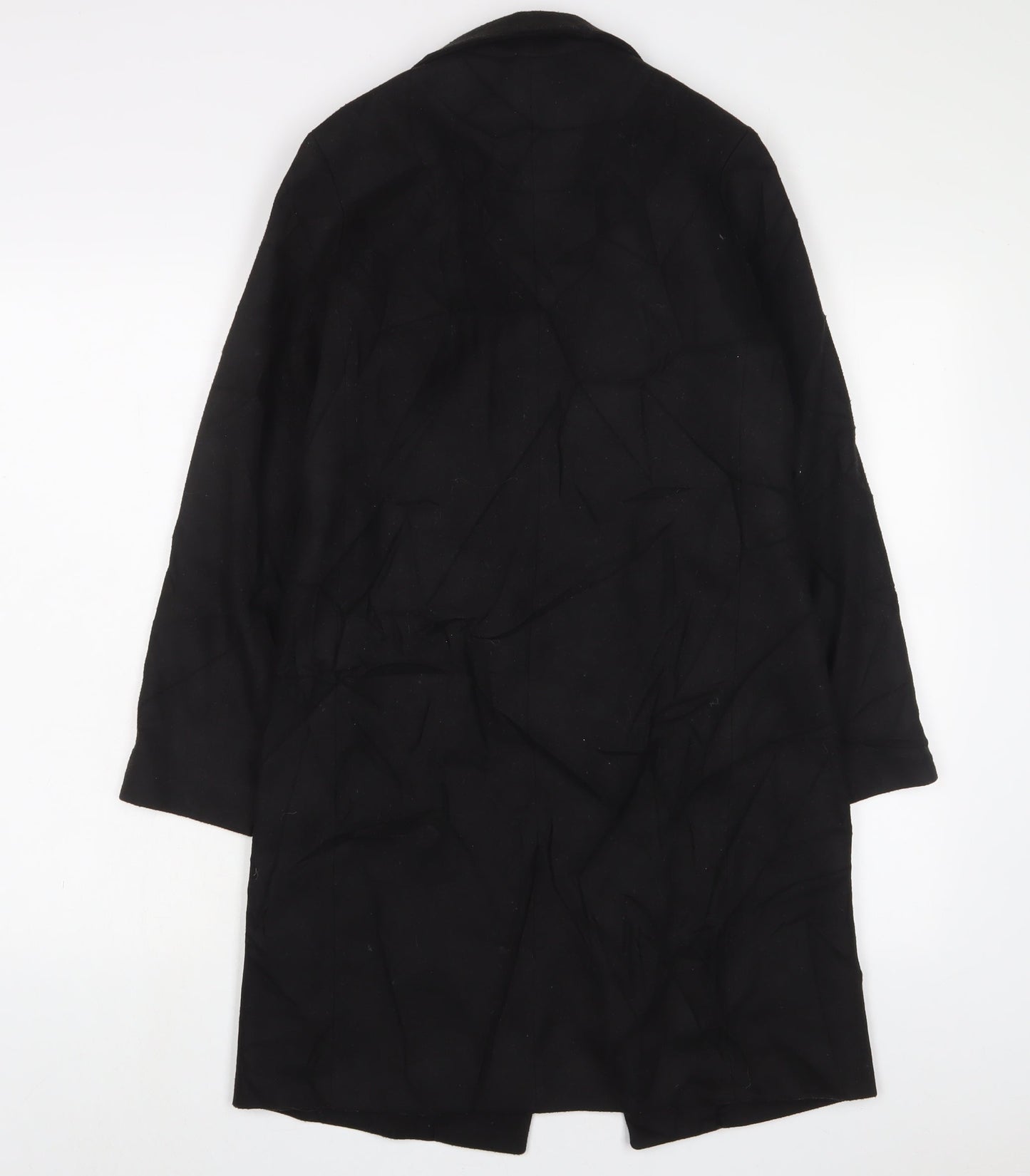 New Look Womens Black Overcoat Coat Size 4 Button