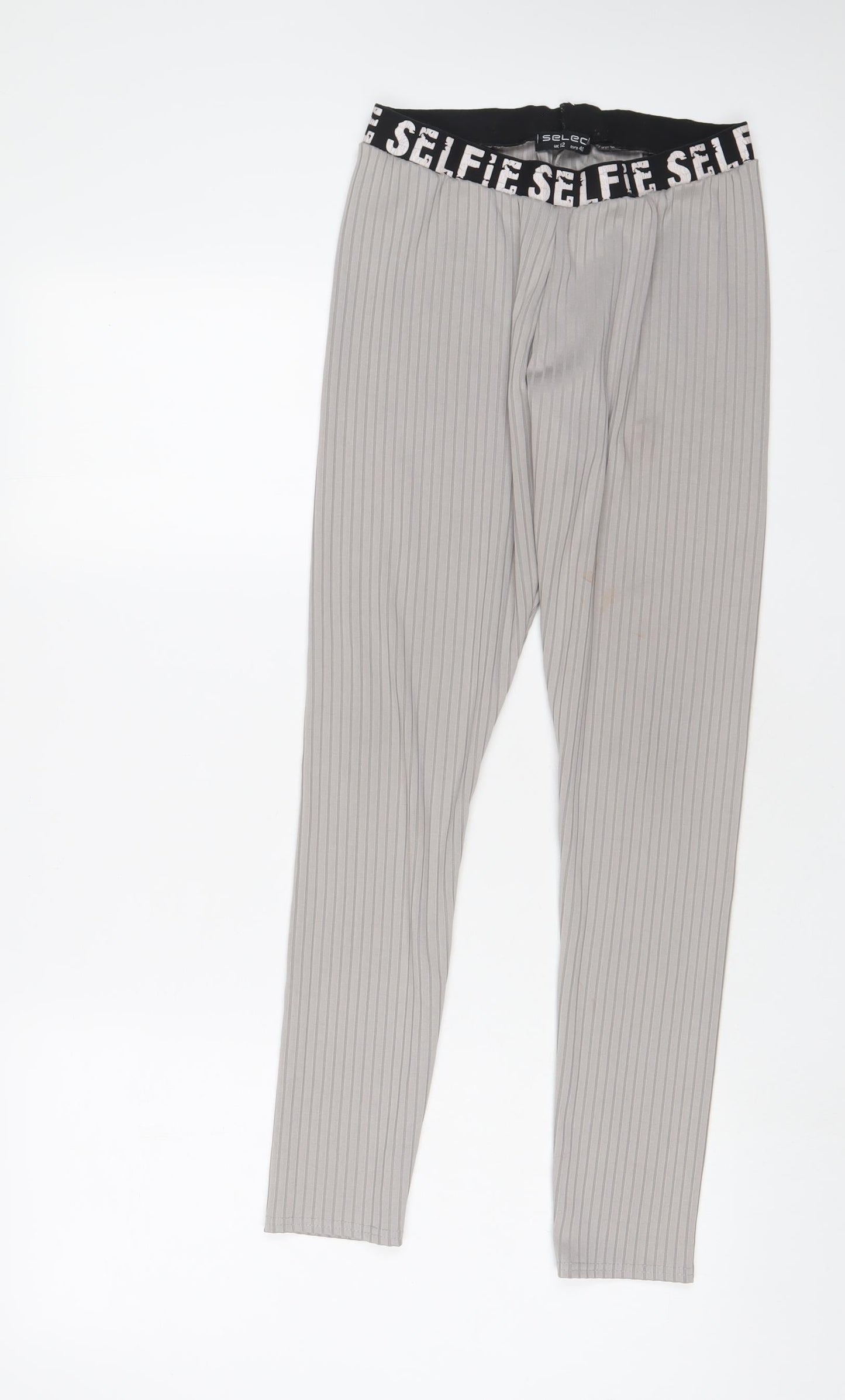 Select Womens Grey Polyester Capri Leggings Size 12 L26 in