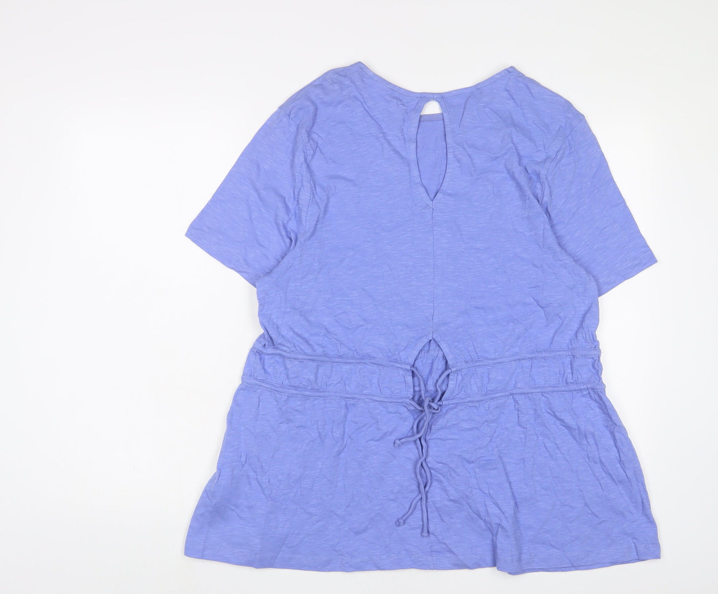 Simply Be Womens Purple Cotton Tunic T-Shirt Size 16 Crew Neck