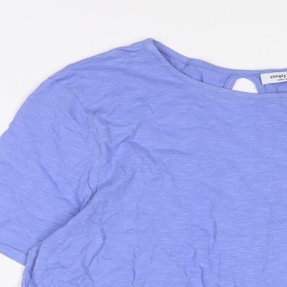 Simply Be Womens Purple Cotton Tunic T-Shirt Size 16 Crew Neck
