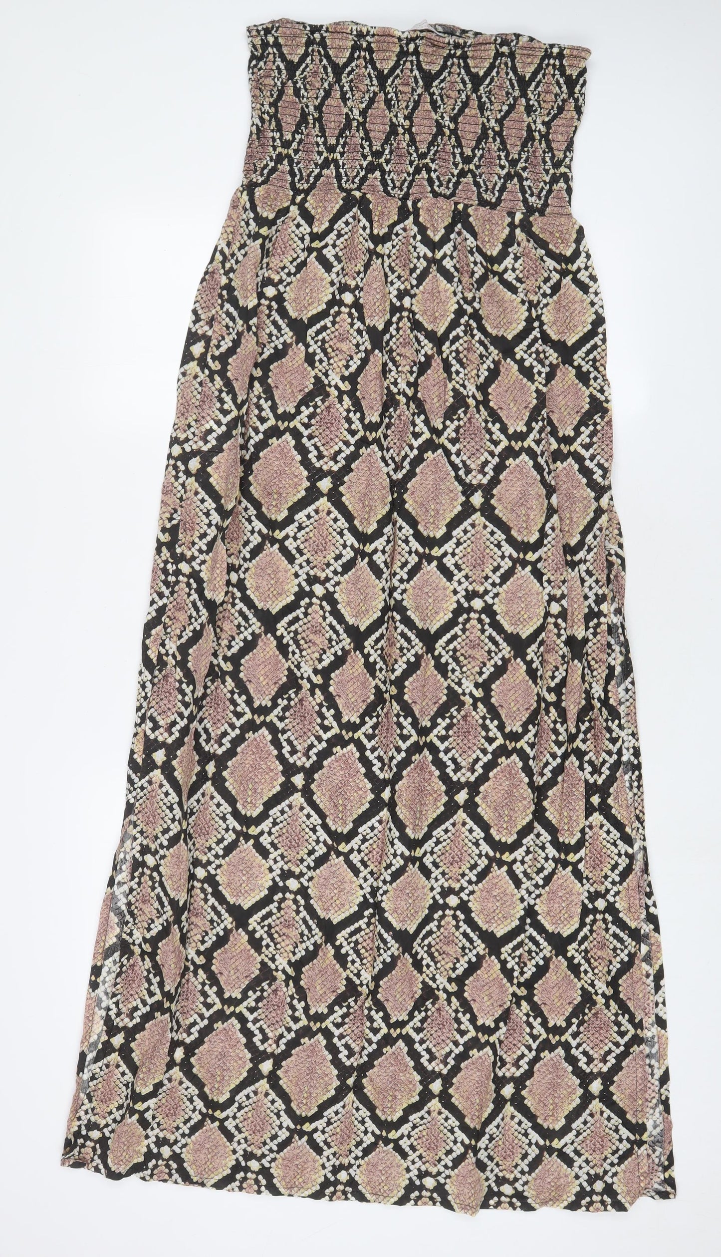 Dorothy Perkins Womens Brown Animal Print Polyester A-Line Size M Off the Shoulder Pullover