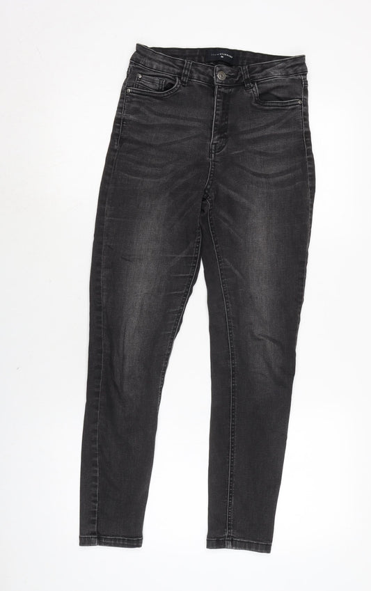 RESERVED Mens Grey Cotton Blend Tapered Jeans Size 28 in L26 in Regular Zip