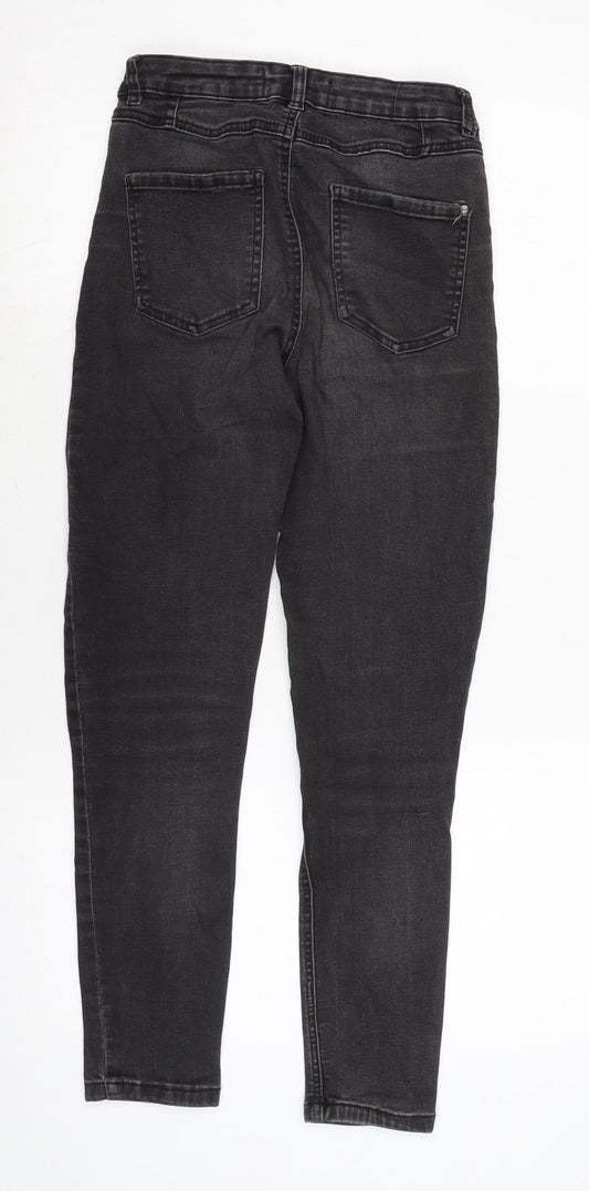 RESERVED Mens Grey Cotton Blend Tapered Jeans Size 28 in L26 in Regular Zip