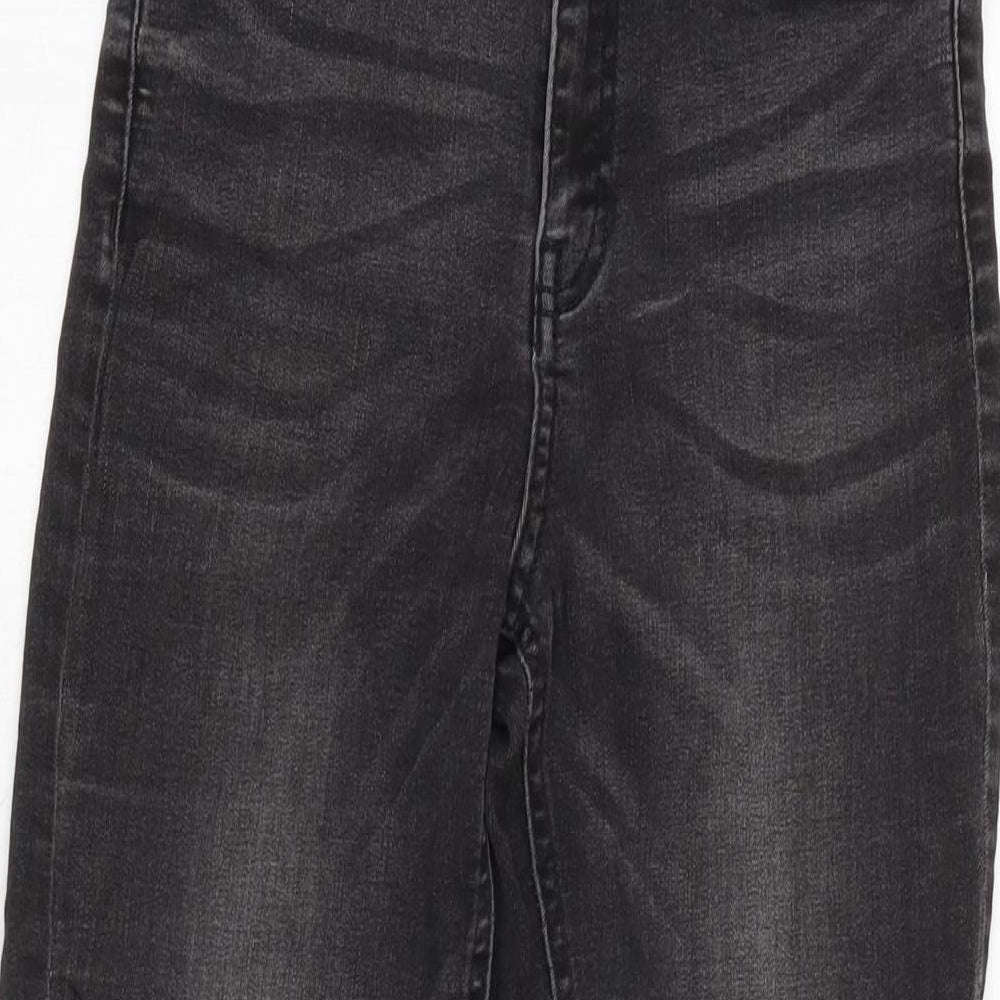 RESERVED Mens Grey Cotton Blend Tapered Jeans Size 28 in L26 in Regular Zip