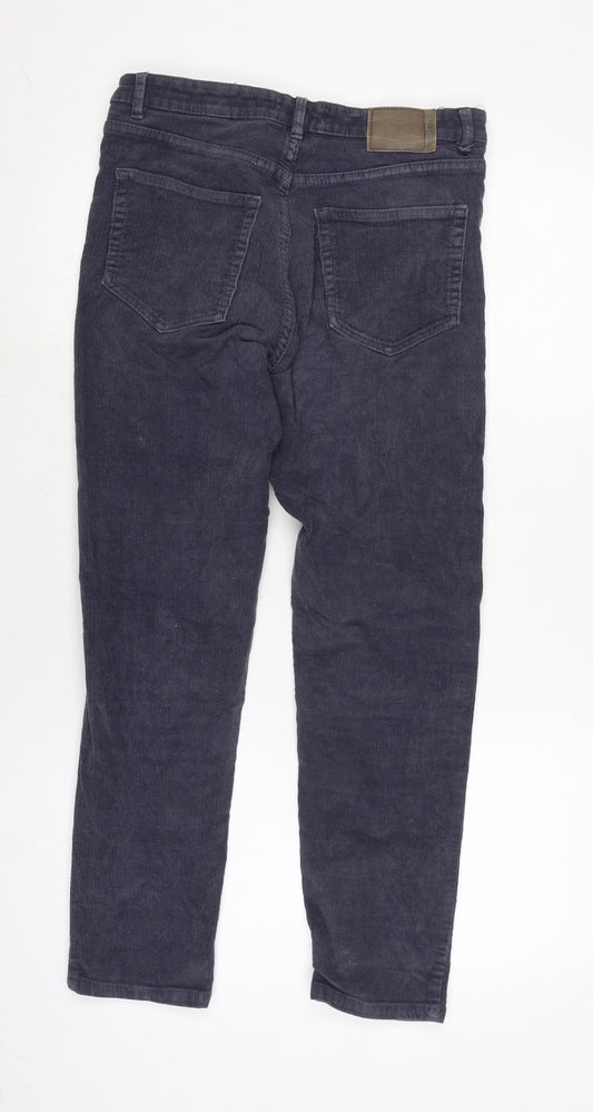 Pull&Bear Womens Grey Cotton Trousers Size 28 in L26 in Regular Zip