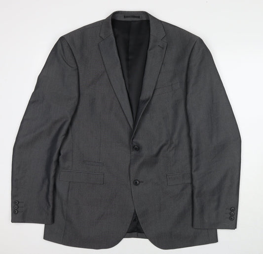 NEXT Mens Grey Polyester Jacket Suit Jacket Size 42 Regular