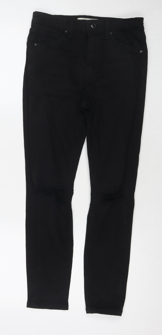 Topshop Womens Black Cotton Skinny Jeans Size 29 in L30 in Regular Zip
