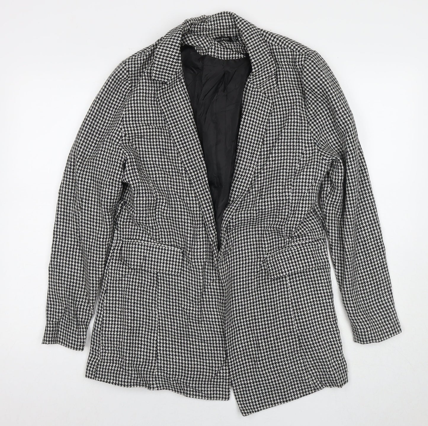 Boohoo Womens Multicoloured Herringbone Jacket Blazer Size 10