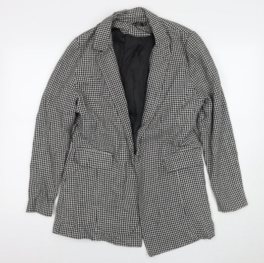 Boohoo Womens Multicoloured Herringbone Jacket Blazer Size 10