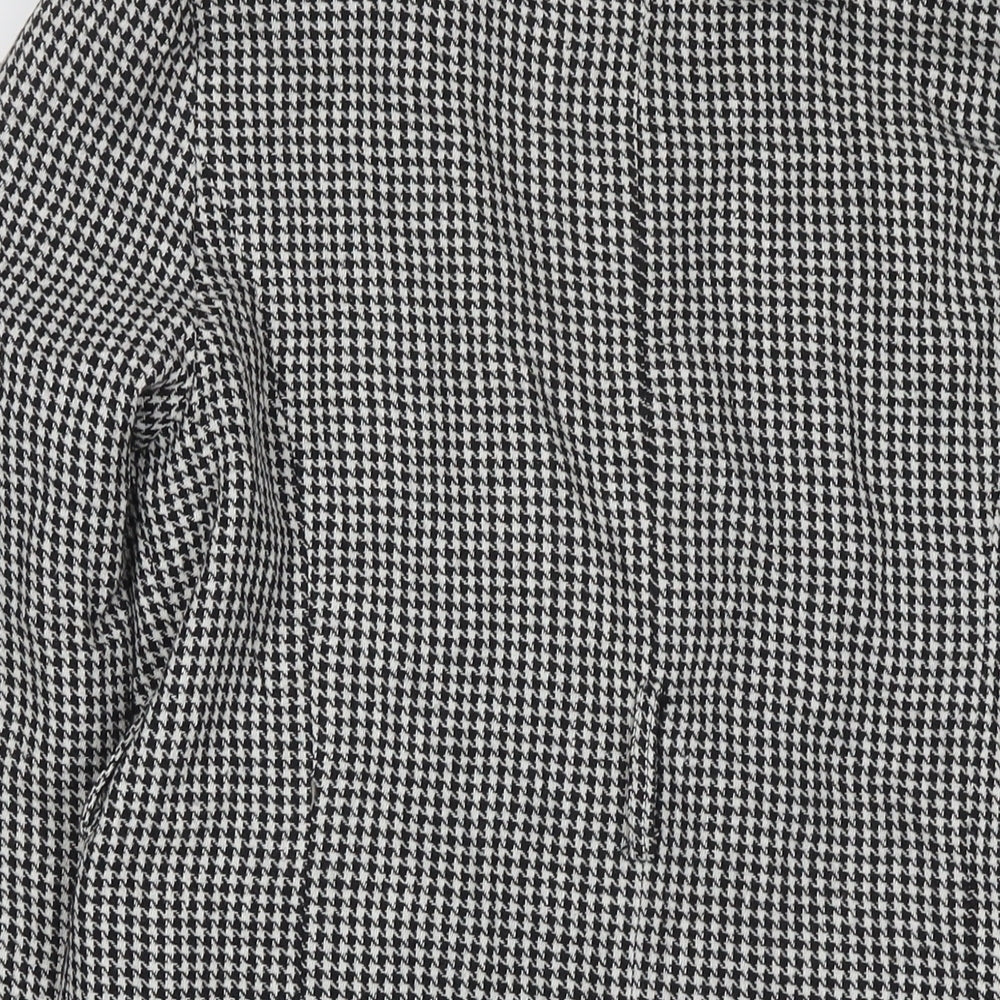 Boohoo Womens Multicoloured Herringbone Jacket Blazer Size 10