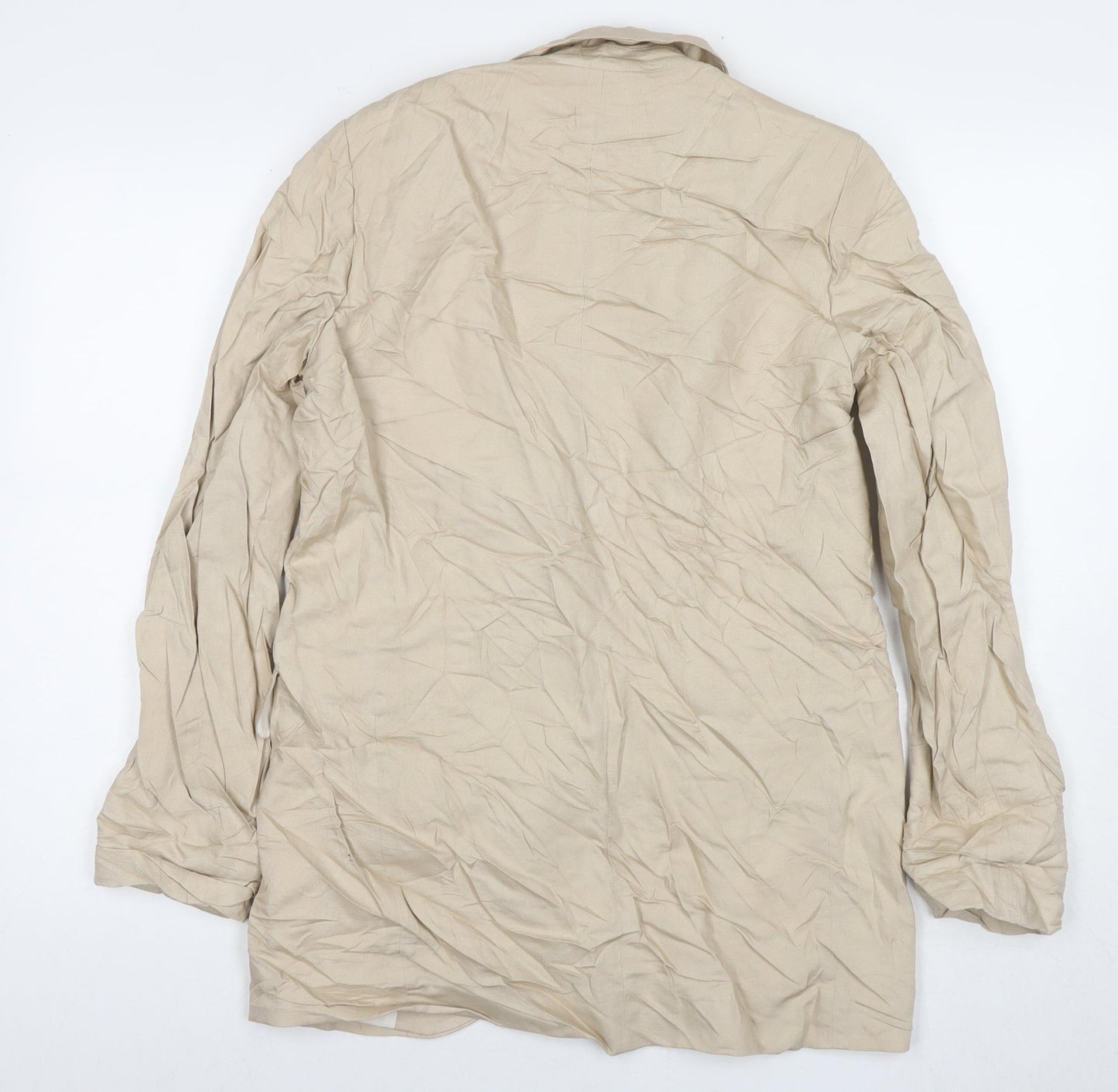 H&M Womens Beige Jacket Blazer Size 8 Zip