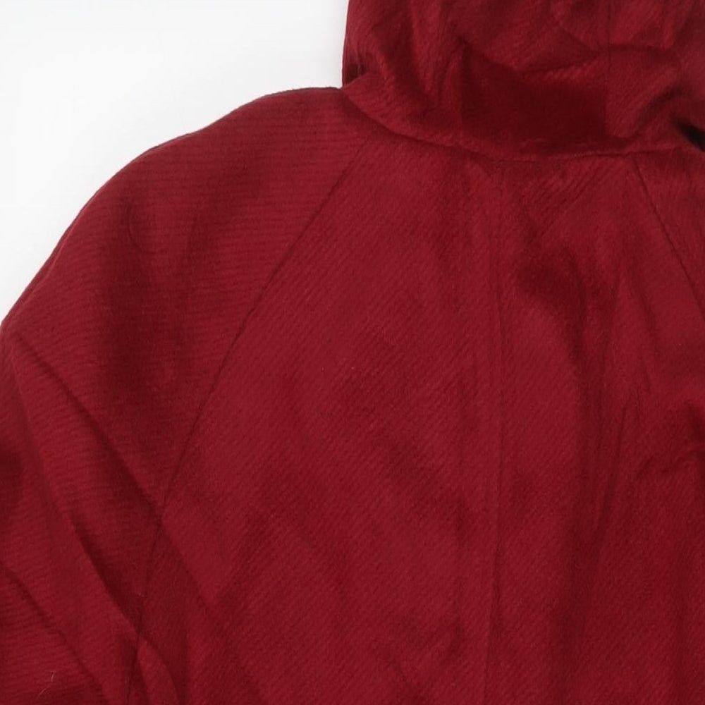 Marks and Spencer Womens Red Overcoat Coat Size 18 Zip