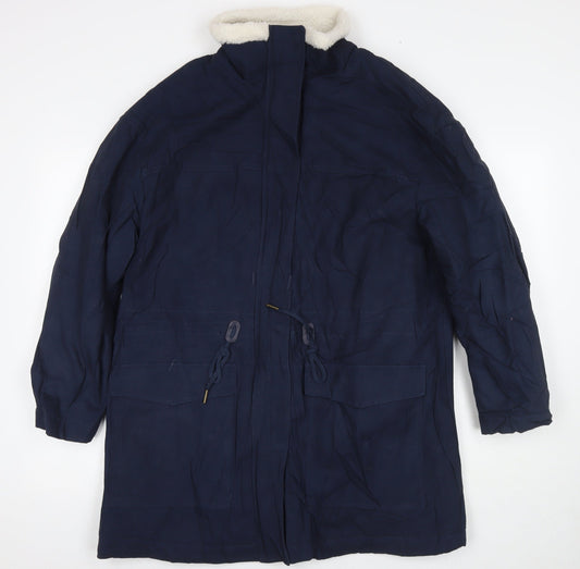 Per Una Womens Blue Parka Coat Size 16 Zip
