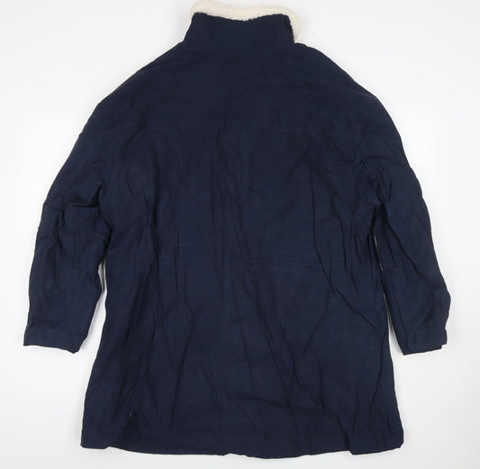 Per Una Womens Blue Parka Coat Size 16 Zip
