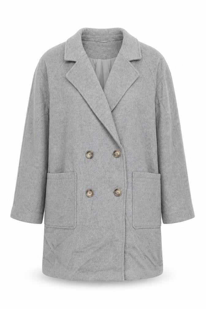 Marks & Spencer Womens Grey Overcoat Coat Size 14 Buckle