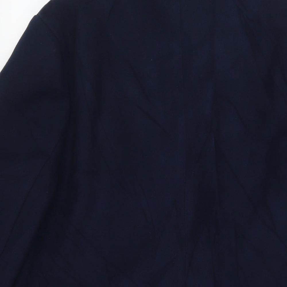 Marks and Spencer Womens Blue Overcoat Coat Size 14 Button