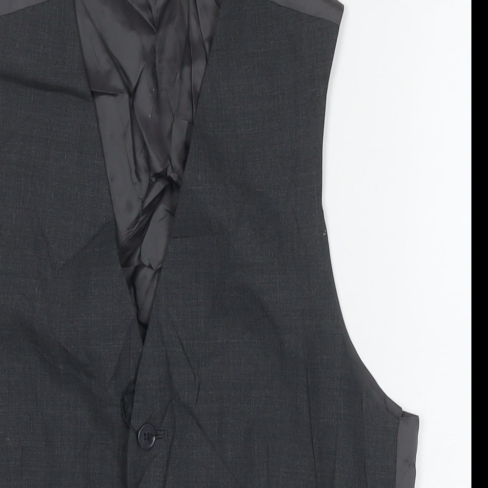 Marks and Spencer Mens Grey Wool Jacket Suit Waistcoat Size S Regular