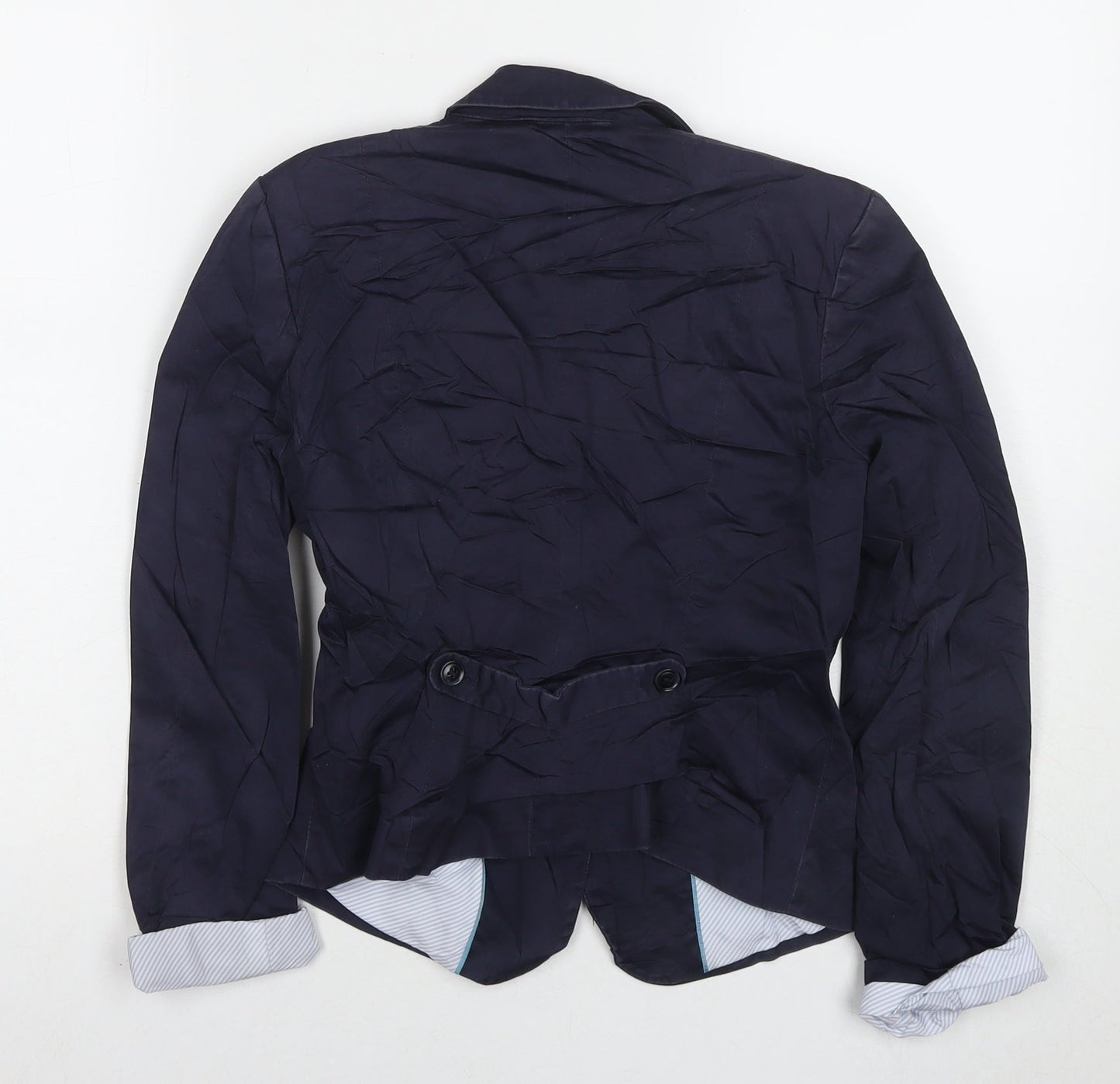H&M Womens Blue Jacket Blazer Size 8 Button