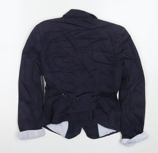 H&M Womens Blue Jacket Blazer Size 8 Button