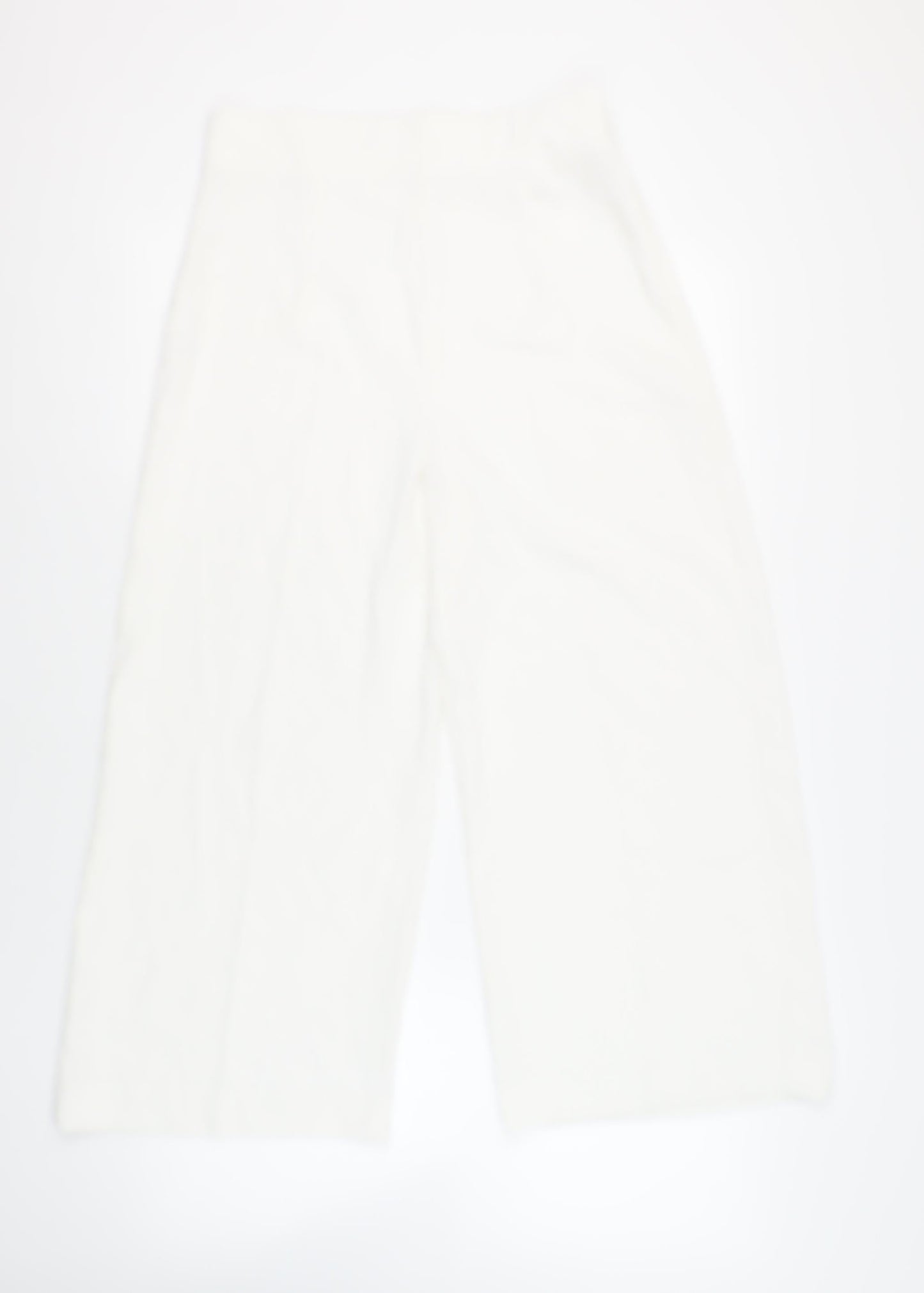 Zara Womens White Polyester Cropped Trousers Size L L24 in Regular Zip