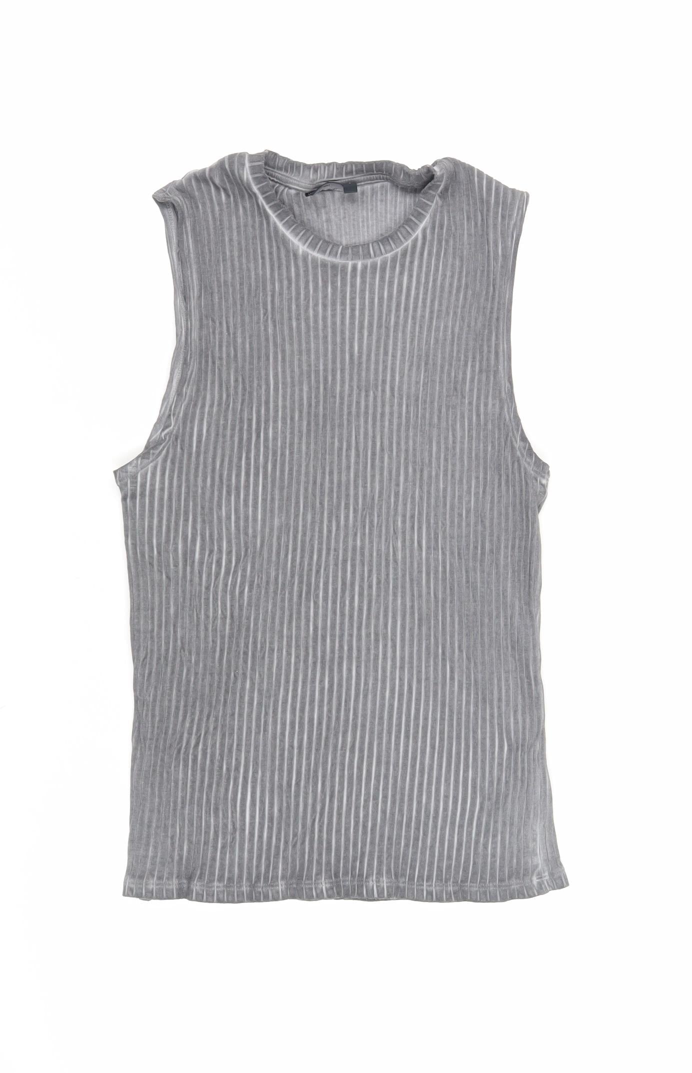ASOS Womens Grey Cotton Basic Tank Size M Crew Neck - Ribbed