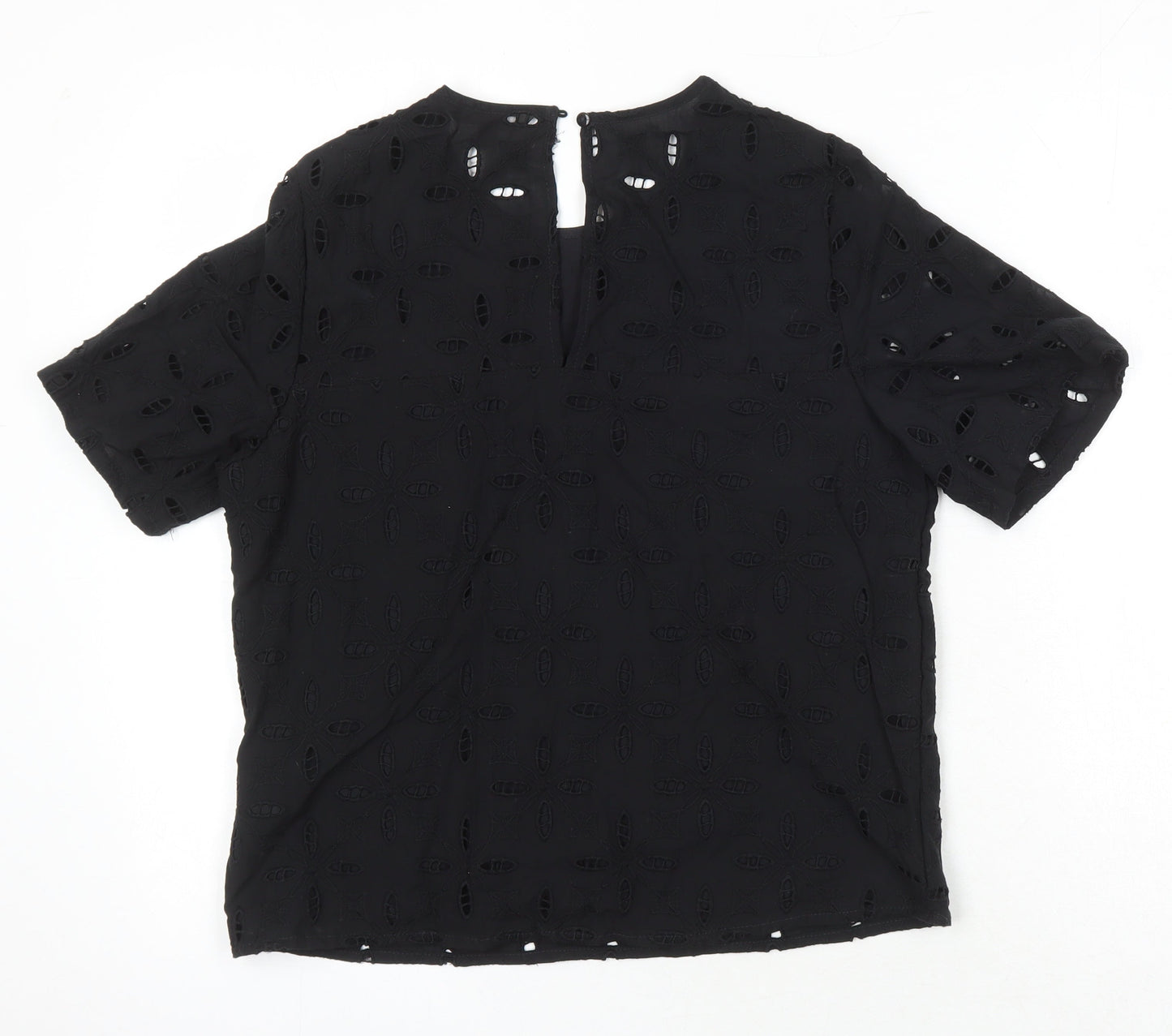 NEXT Womens Black 100% Cotton Tunic Blouse Size 8 Roll Neck