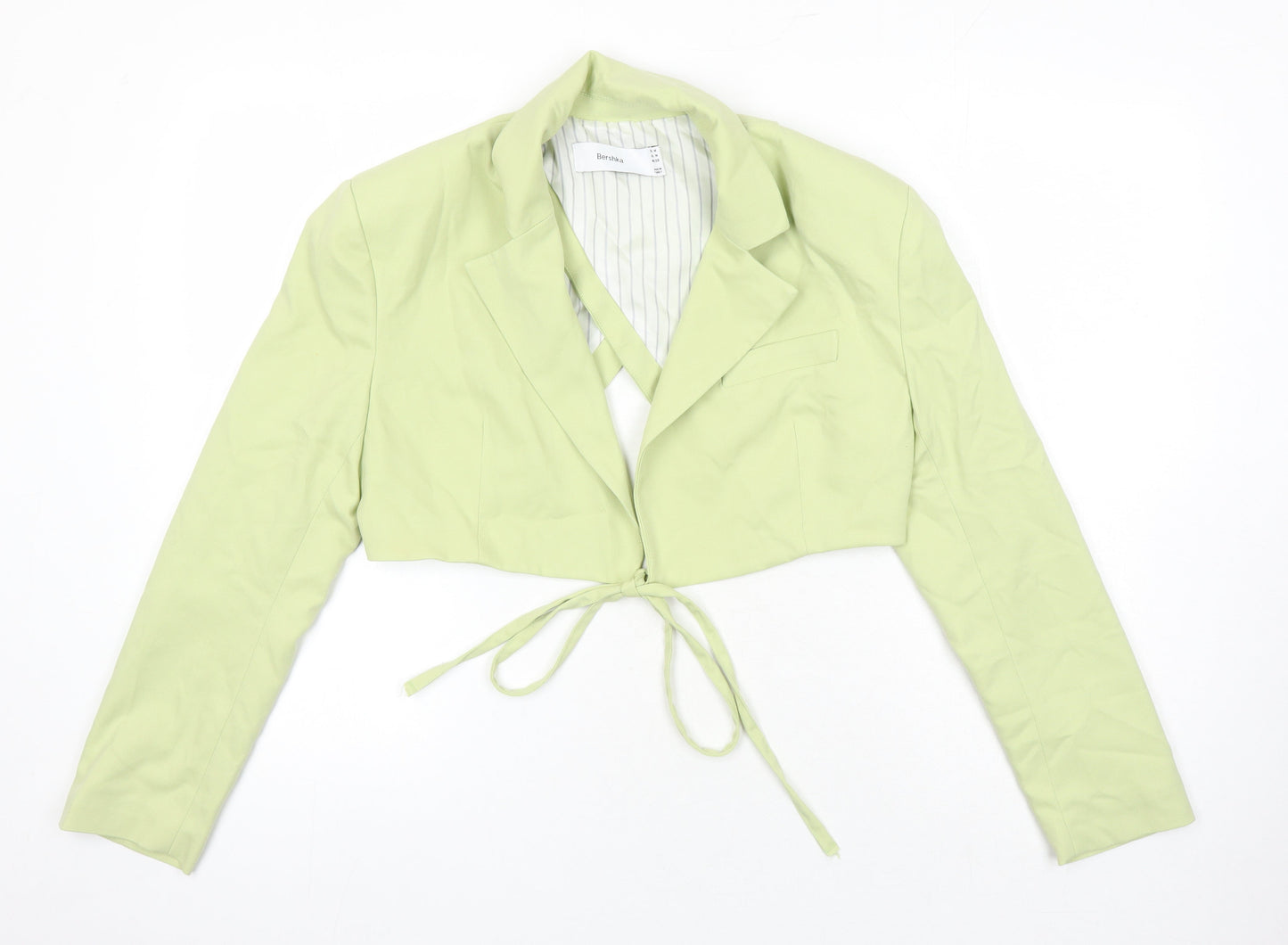 Bershka Womens Green Herringbone Jacket Blazer Size L