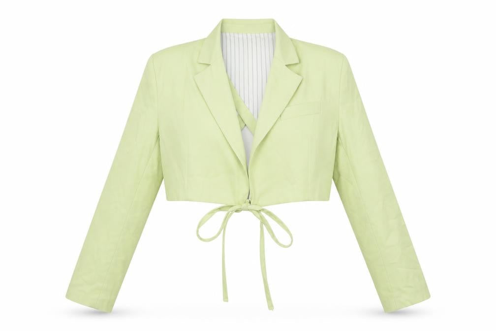 Bershka Womens Green Herringbone Jacket Blazer Size L