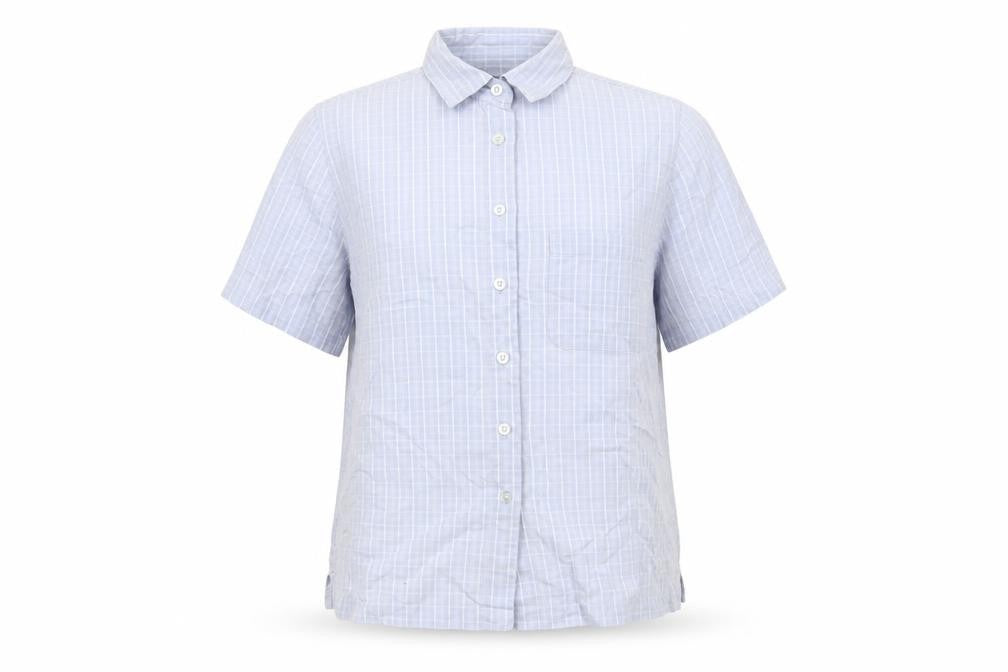 Womens UK Size 10 Hawkshead Blue Cotton Button-Up