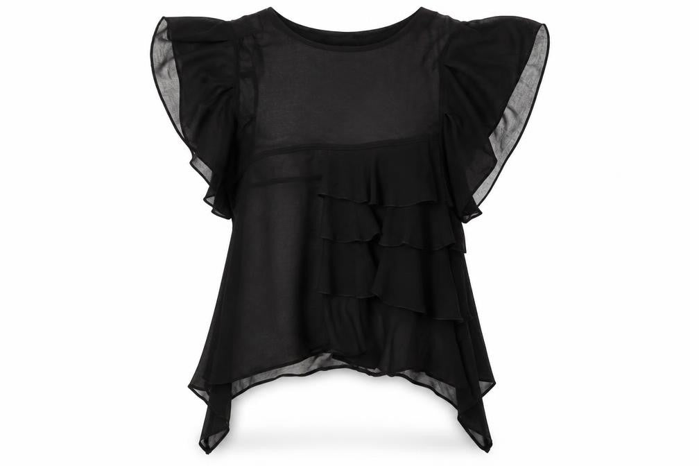Zara Womens Black Polyester Basic Blouse Size M Round Neck