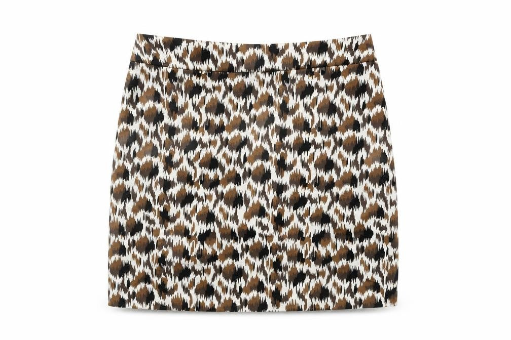Valerie Bertinelli Womens White Geometric Cotton Mini Skirt Size 4 Zip