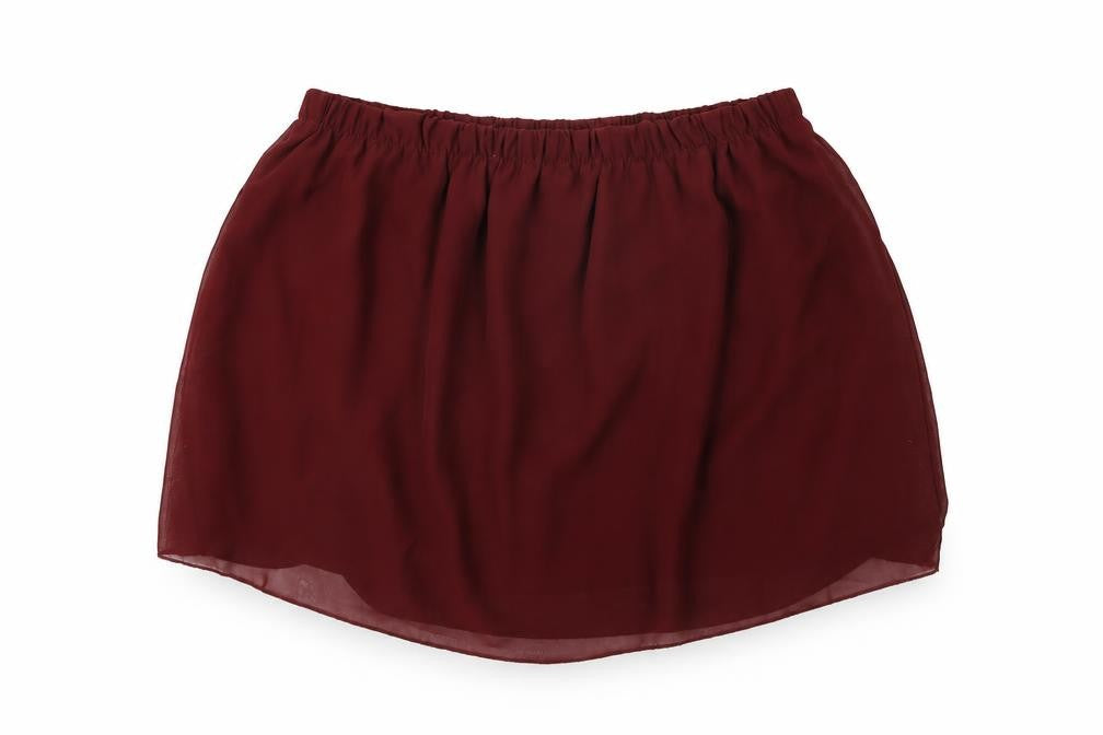 Front view of Missguided women’s red polyester mini skirt, size S, -, size S/m