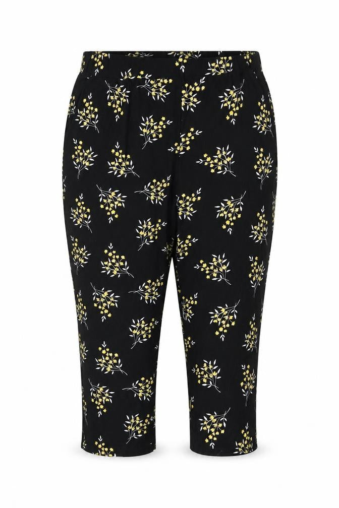 Intuition Womens Black Floral Polyester Trousers Size 20 L22 in Regular