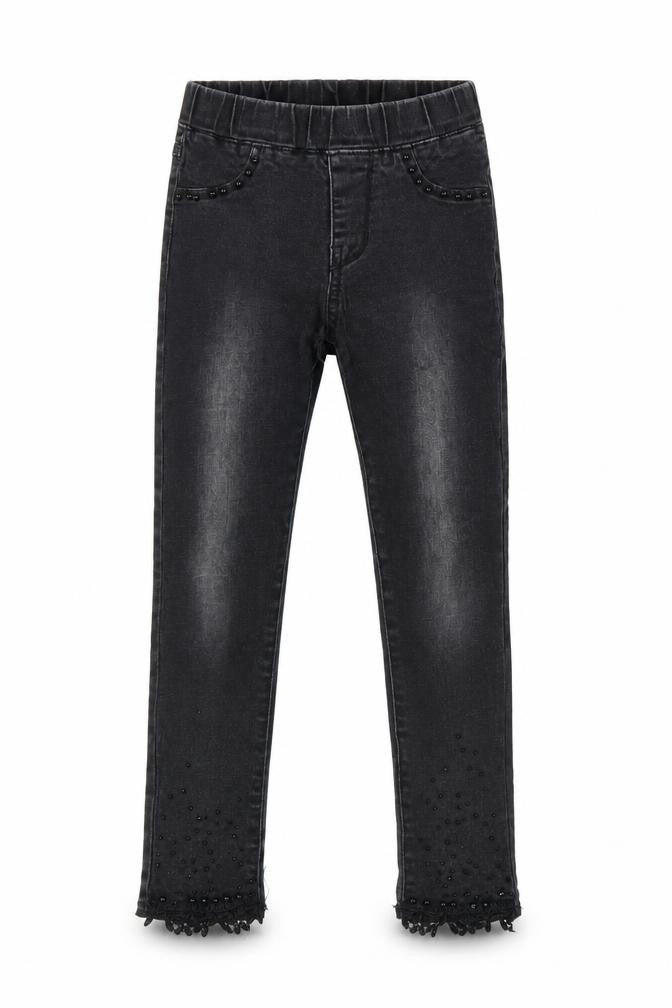 S&D Girls Grey Cotton Jegging Jeans Size 10 Years L20 in Regular Pullover