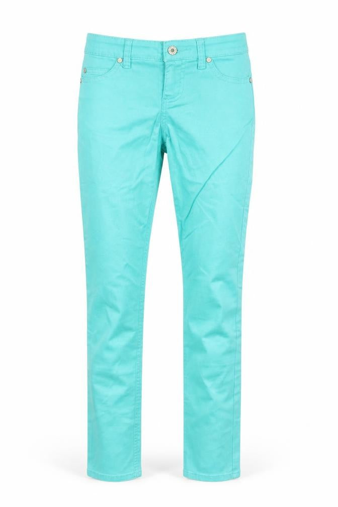 Johnnie B Womens Green Cotton Skinny Jeans Size 24 in L29 in Regular Zip