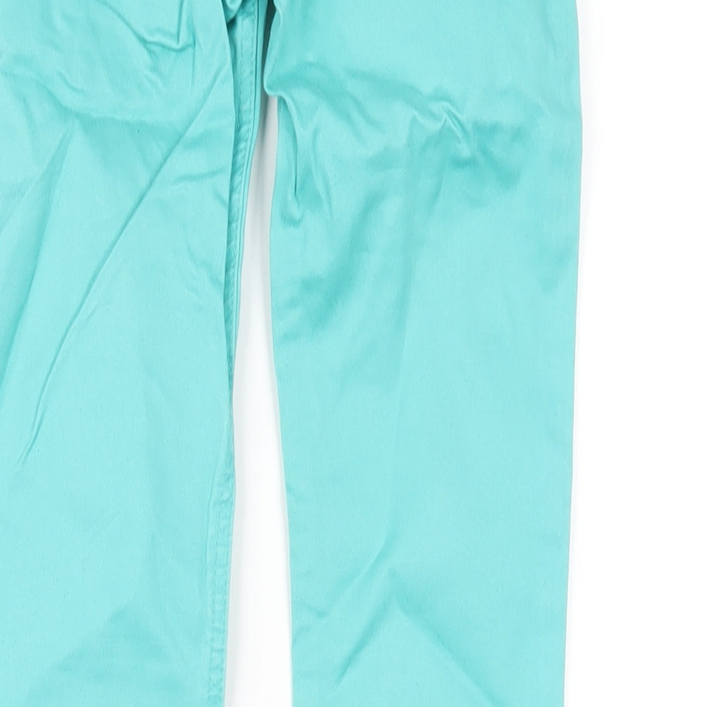 Johnnie B Womens Green Cotton Skinny Jeans Size 24 in L29 in Regular Zip