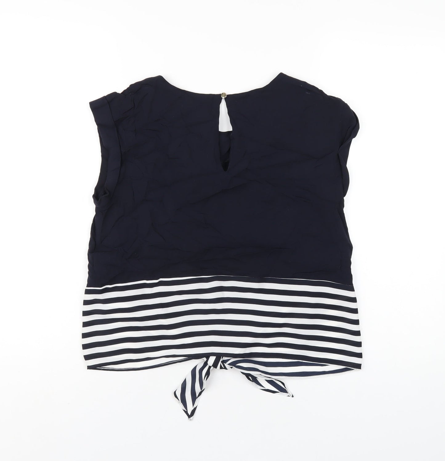 Oasis Womens Blue Viscose Basic T-Shirt Size 12 Round Neck