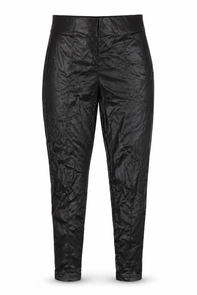Marks & Spencer Womens Black Polyurethane Carrot Trousers Size 10 L28 in Regular