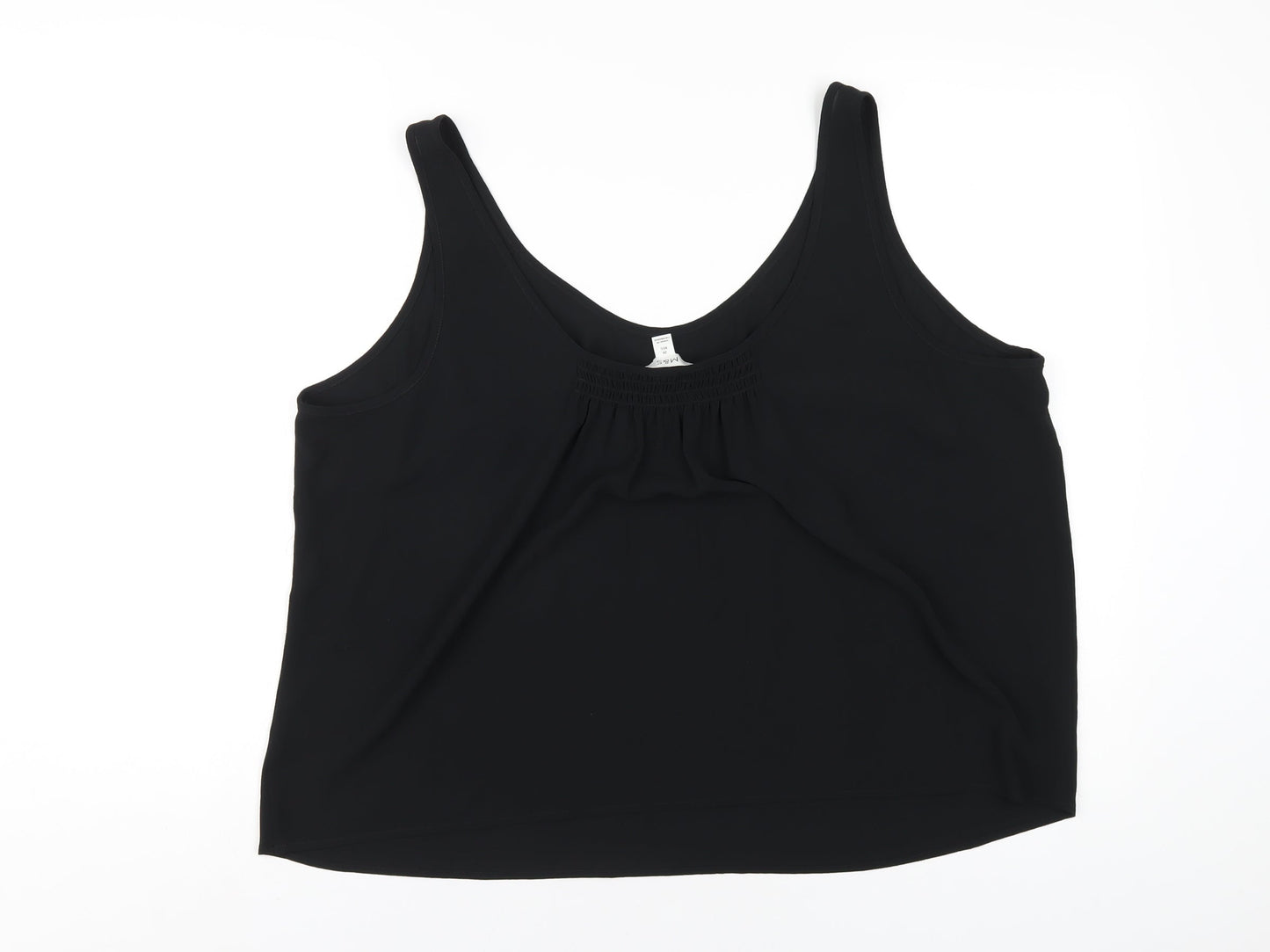 Marks and Spencer Womens Black Polyester Basic Tank Size 20 Scoop Neck