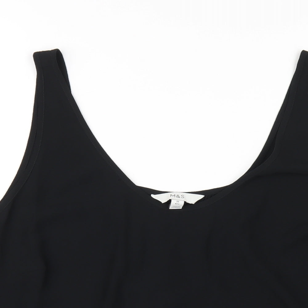 Marks and Spencer Womens Black Polyester Basic Tank Size 20 Scoop Neck