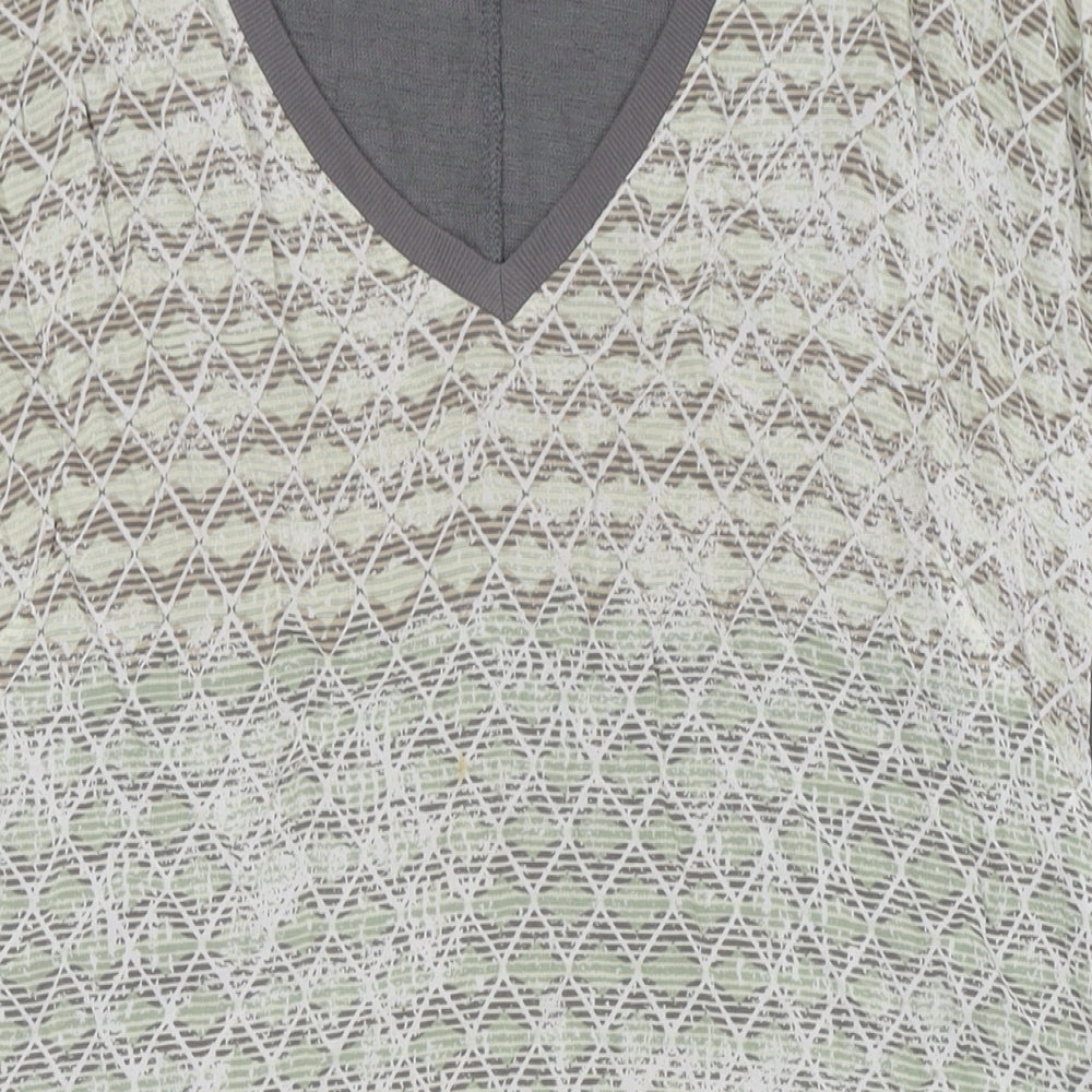 Sandwich Geometric Multicoloured V-Neck Tunic Blouse