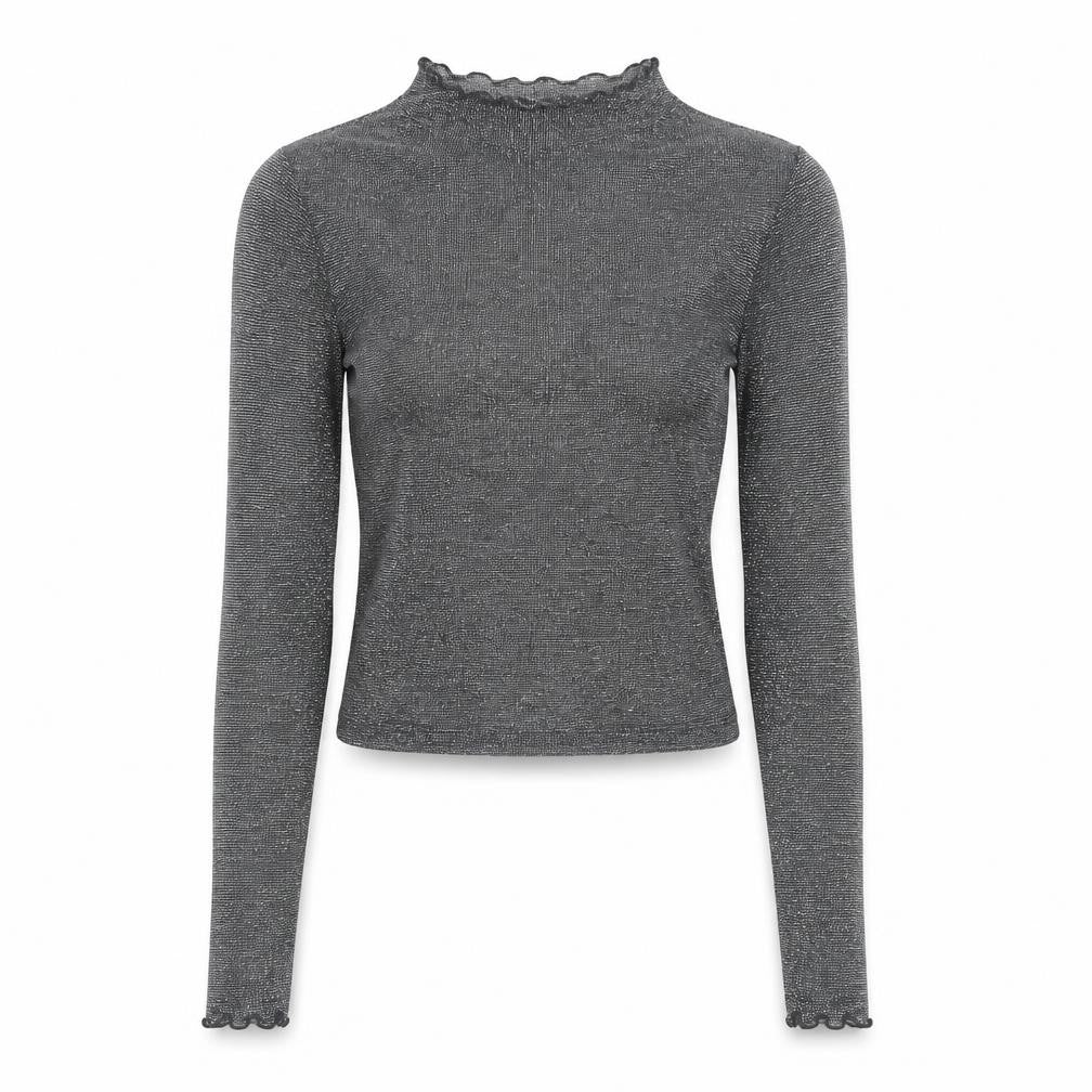 NA-KD Womens Silver Polyester Basic Blouse Size XS Mock Neck